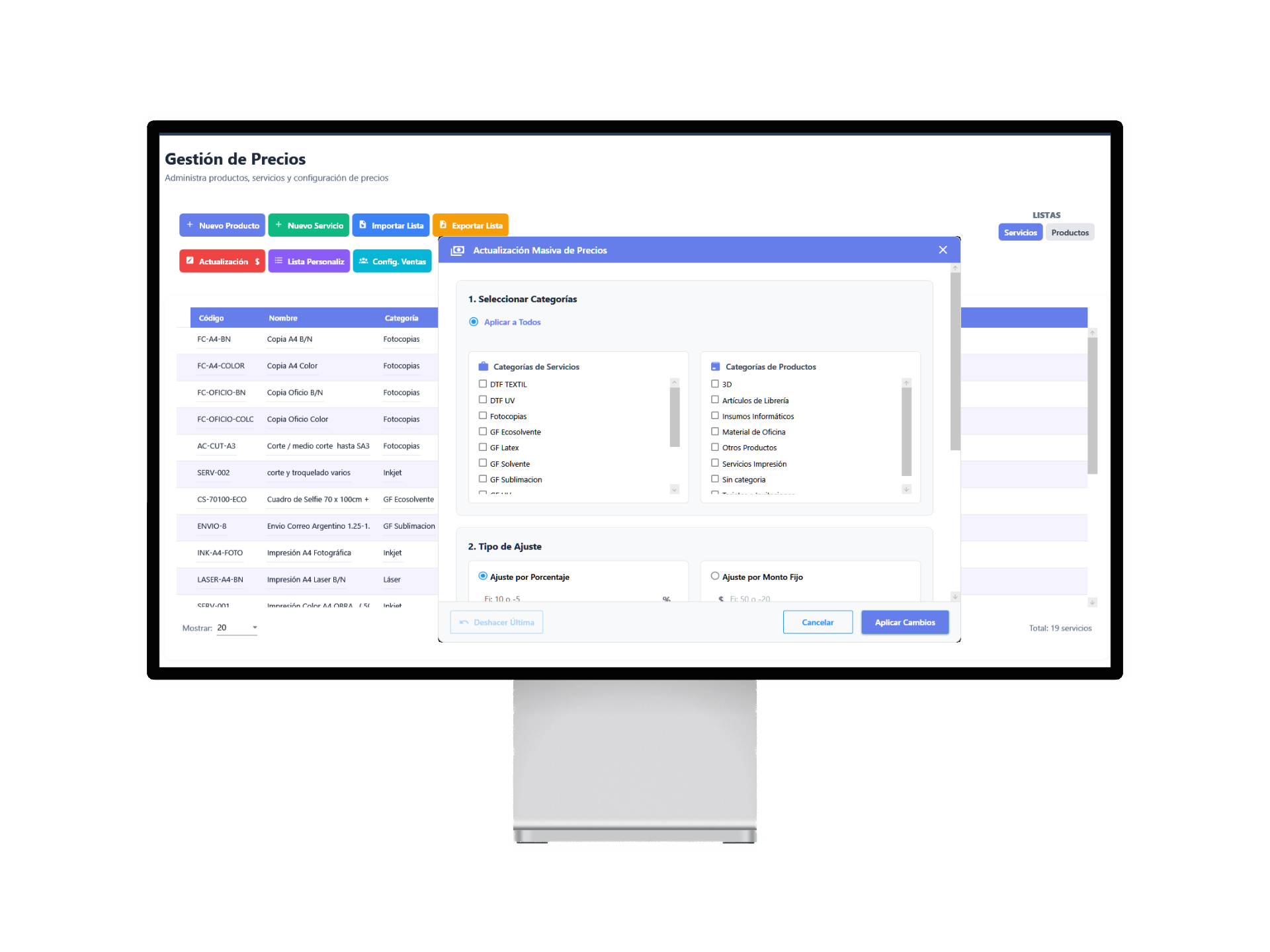 Módulo de Gestión de Precios - AGM Services